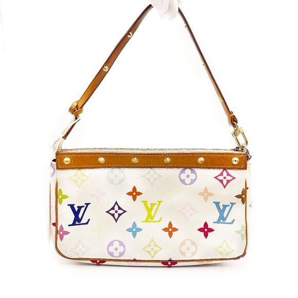 Louis Vuitton Monogram Multicolor Pochette Pouch Bag Accessories Murakami Purse - Picture 5 of 15